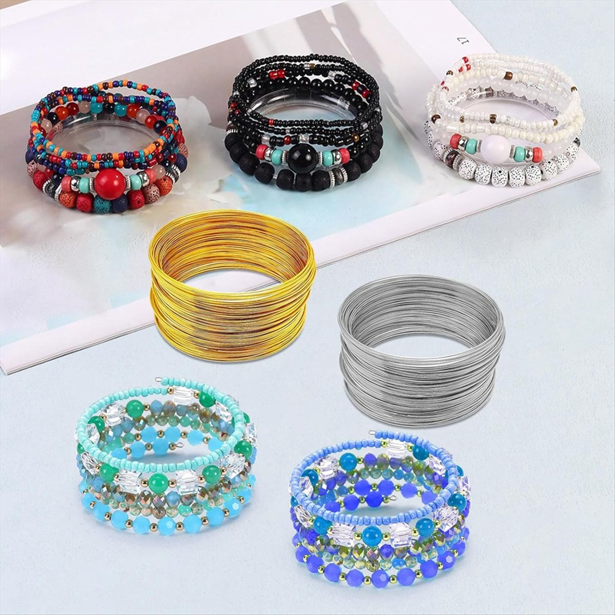 Memory Wire Bracelet - Filo per Perline in Acciaio Memory