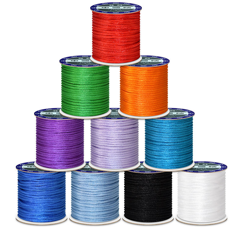 Knotting Cord Silk - 1.5mm 2mm 2.5mm Nylon cotone nero