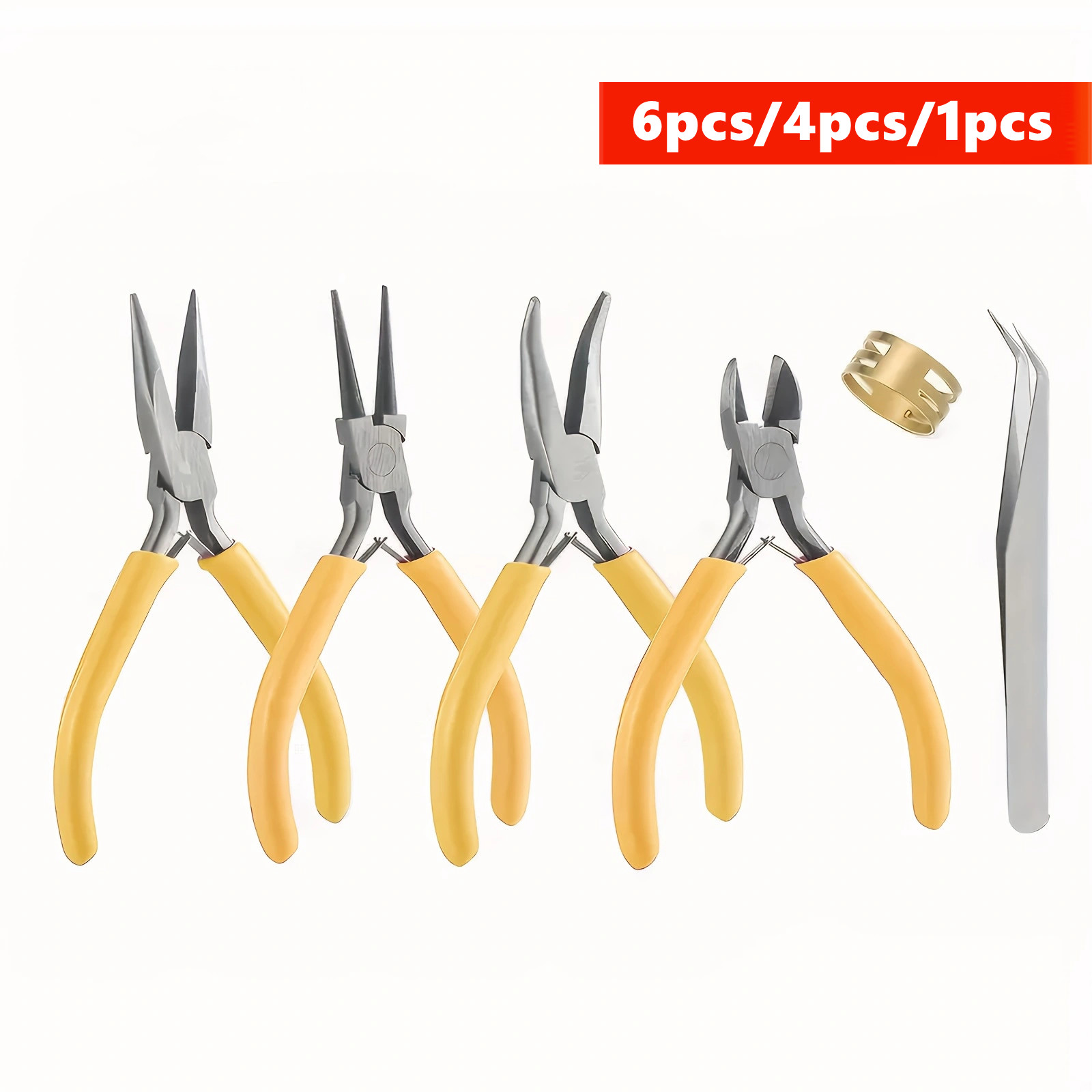 Jewelry Plier Set - Set di 6/4/1 Pinze Gialle per