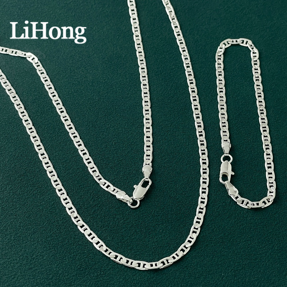 Lobster Clasp Silver - LihongWholesale Set di Collana e Bracciale