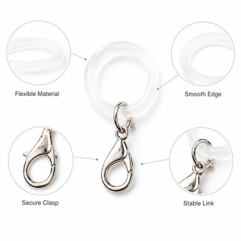5/10 Pezzi Anelli in Silicone  - Lobster Clasp Silver recensione e prezzo