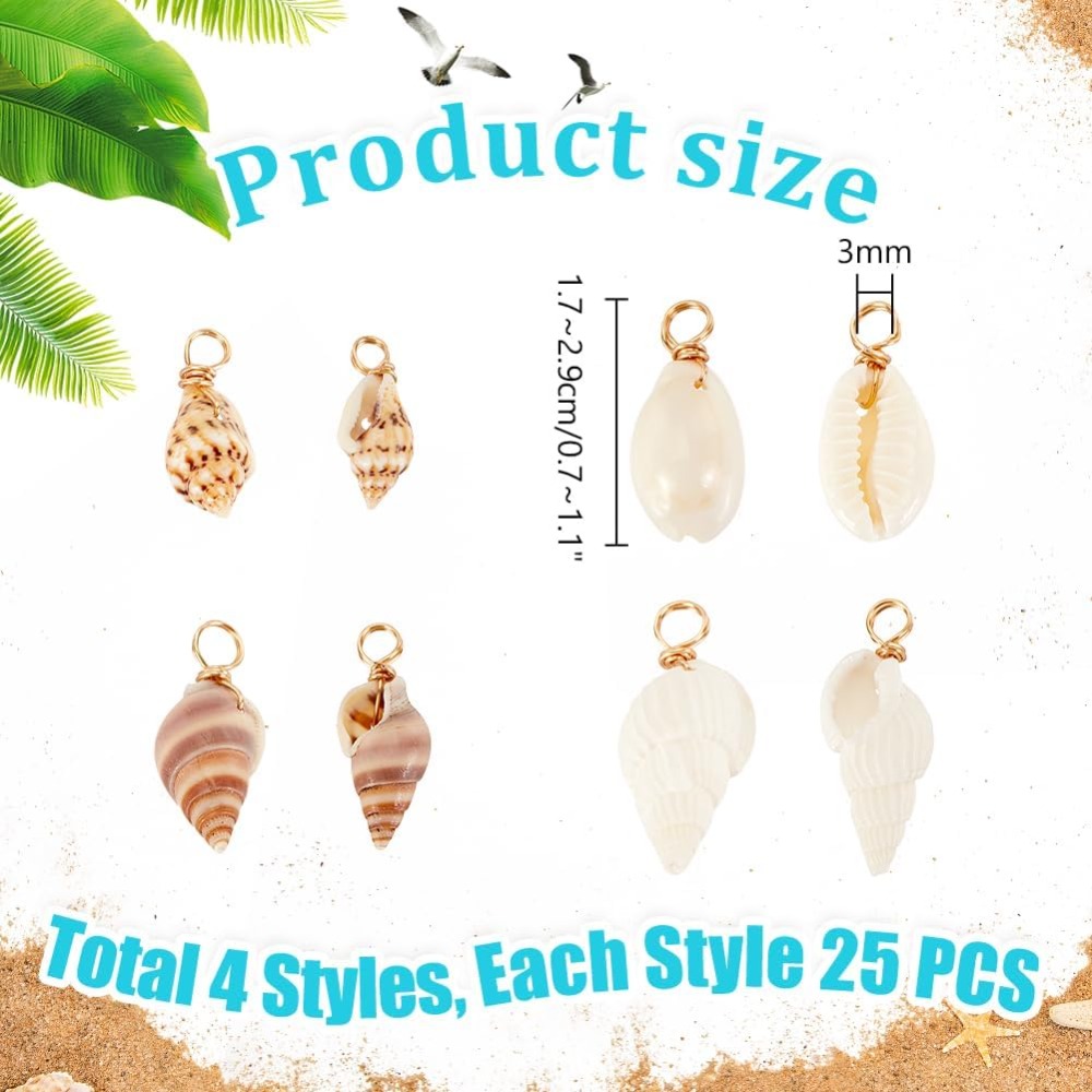 100 pz 4 Stili Conchiglia Natu - Jewelry Making Beginners recensione e prezzo